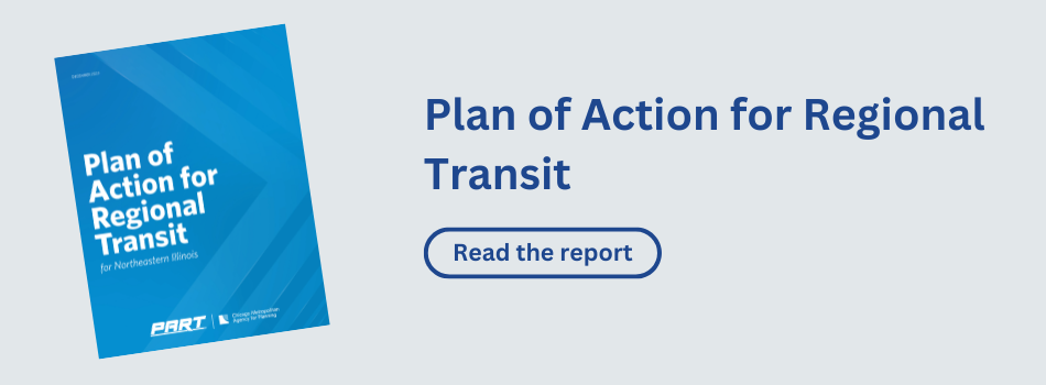 Plan of Action for Regional Transit. Read the report. Report cover.